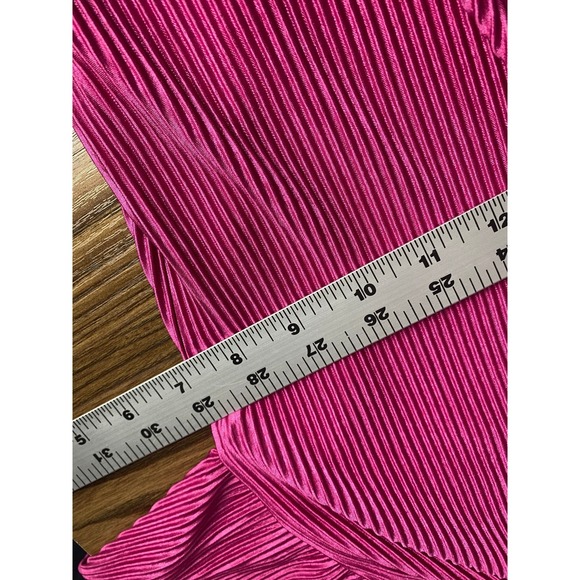 12th‎ Tribe Pleated Satin Button Down Tunic Shirt Dress Magenta Pink L NWT - Picture 14 of 16
